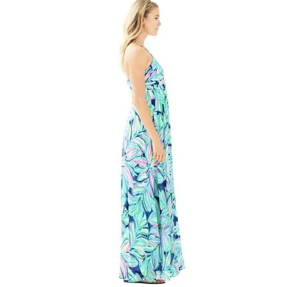 Lilly Pulitzer NEW Lannette High Tide Dancing Lady Gold Beads Maxi Dress 2 $368 - Picture 4 of 16